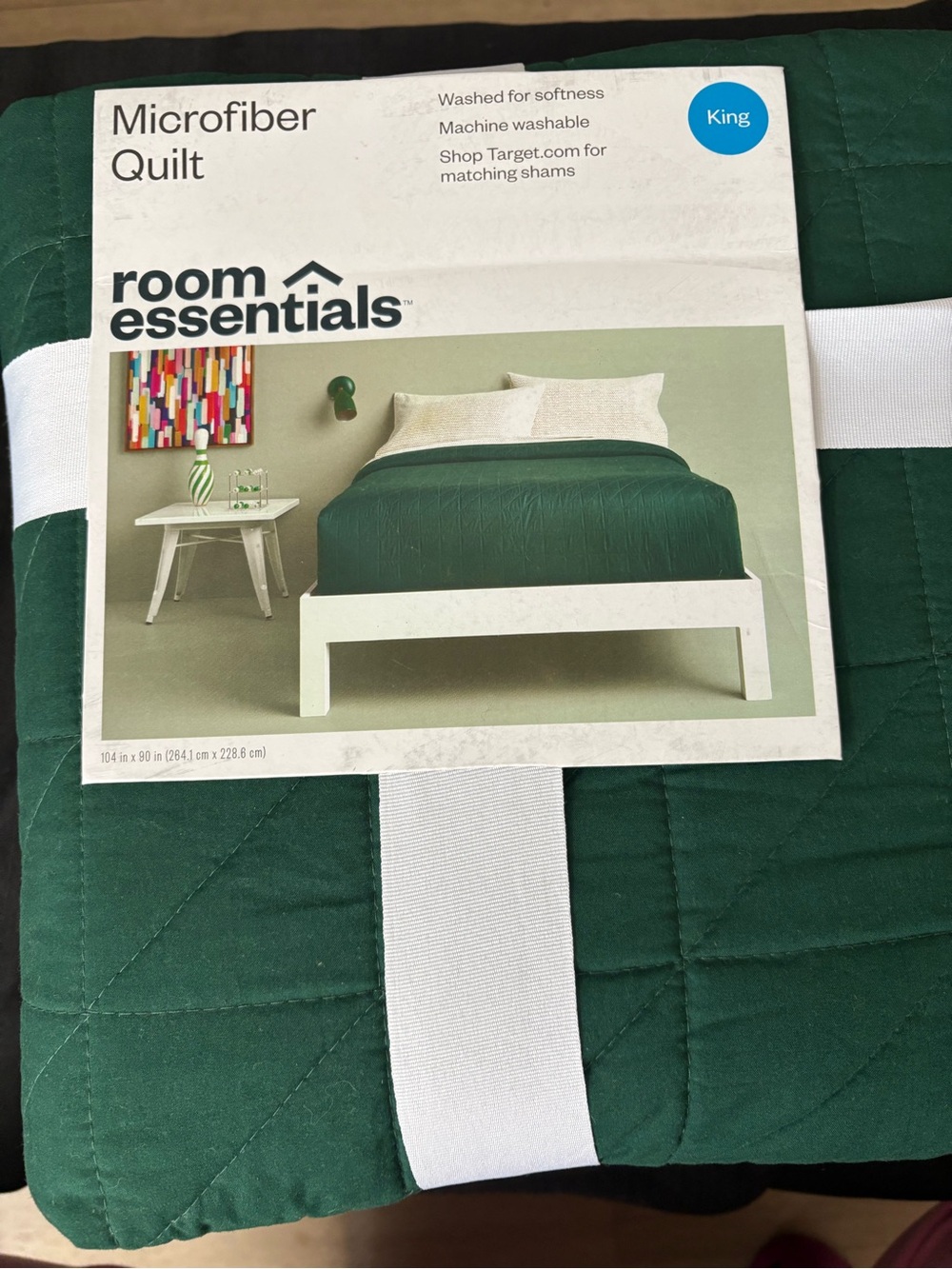 Room Essentials Microfiber Quilt in Dark Green